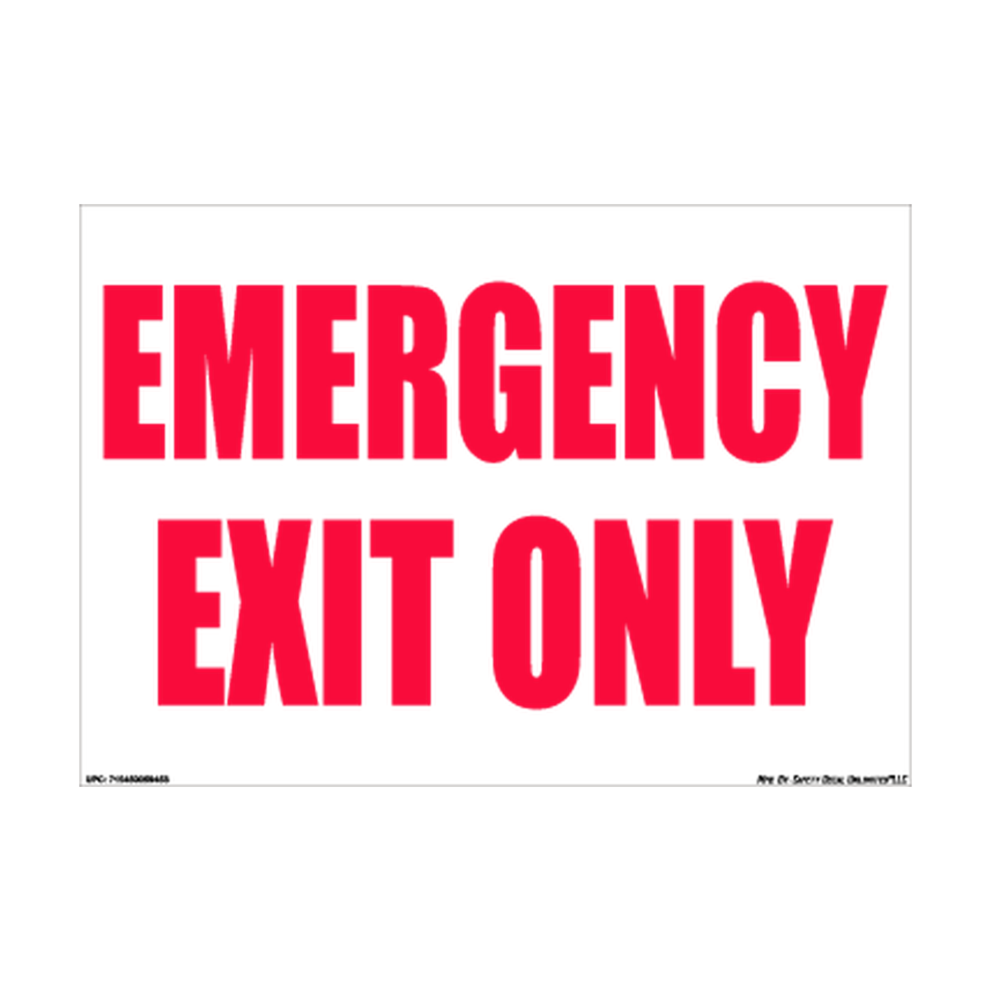 Emergency Exit Only printed safety decal artwork