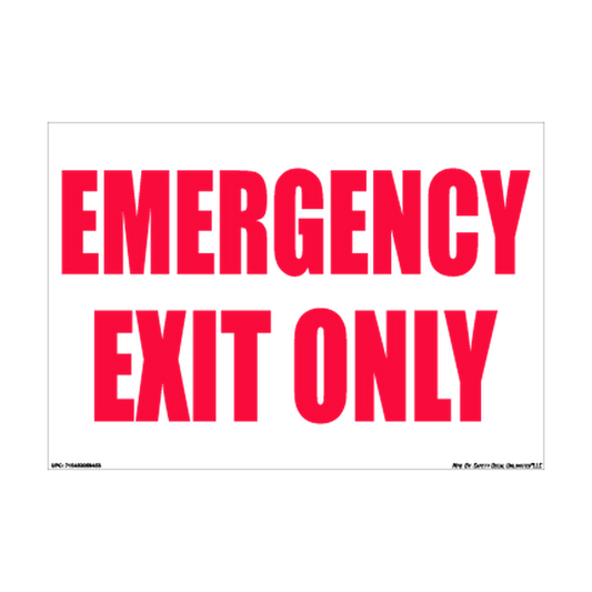 Emergency Exit Only printed safety decal artwork