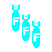 Three F-bomb cartoon silhouettes arranged vertically as a single-color vinyl decal