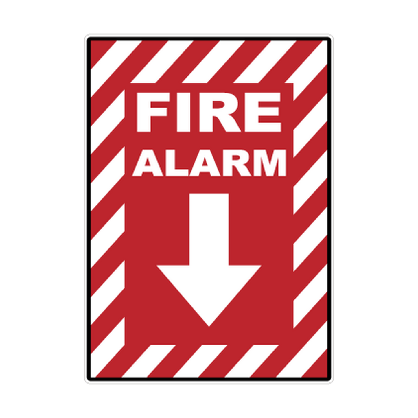 Fire Alarm Location Arrow printed safety decal artwork