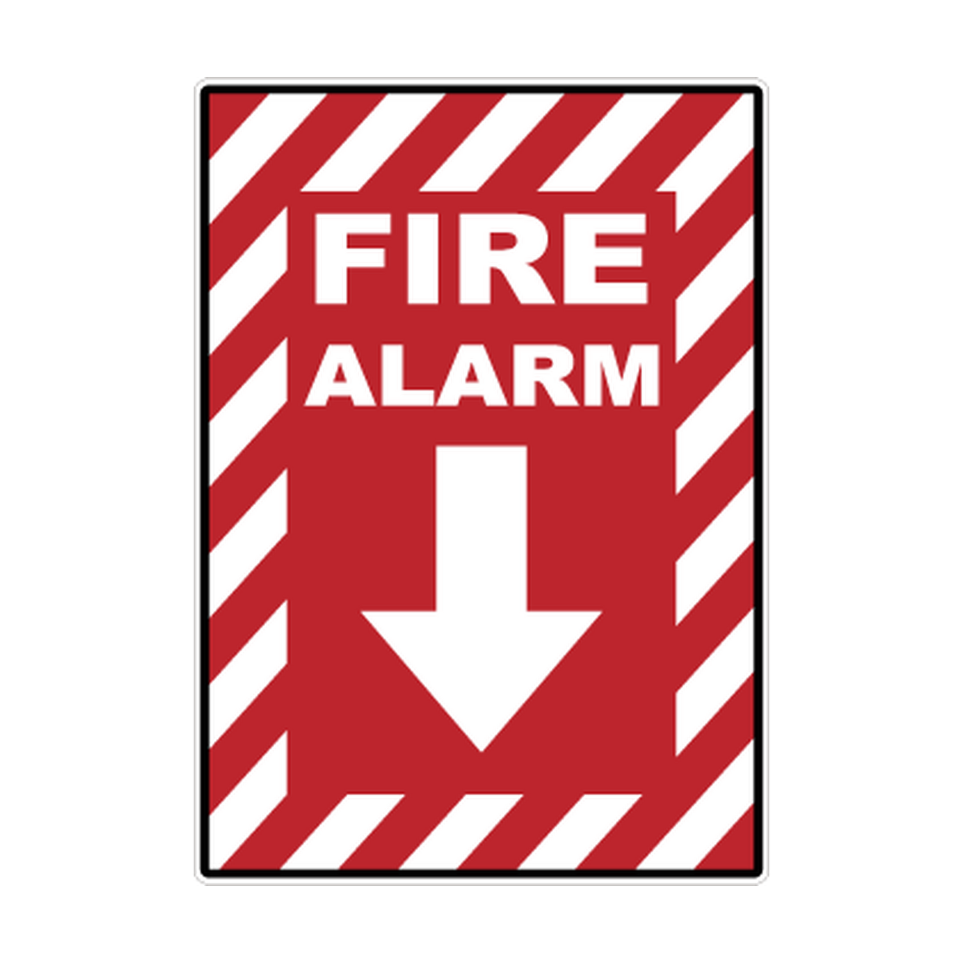 Fire Alarm Location Arrow printed safety decal artwork
