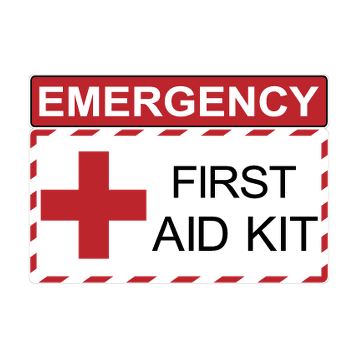 Emergency First Aid Kit printed safety decal artwork