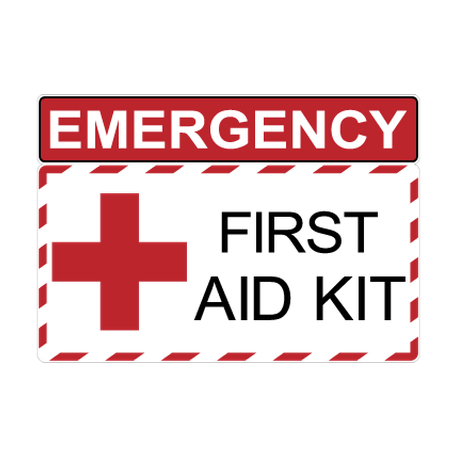 Emergency First Aid Kit printed safety decal artwork