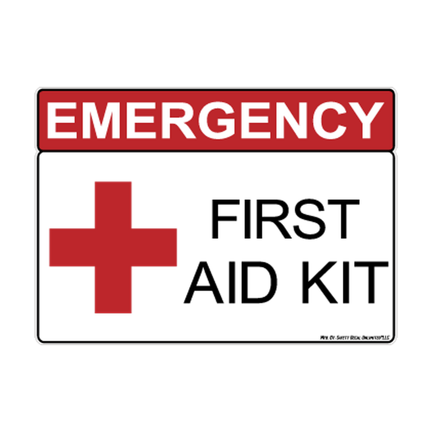 Emergency First Aid Kit Location printed safety decal artwork