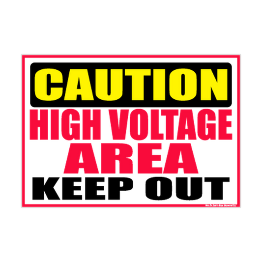 Caution High Voltage Area — Keep Out printed safety decal artwork