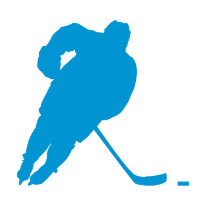 Accelerating Hockey Player Single-Color Vinyl Decal