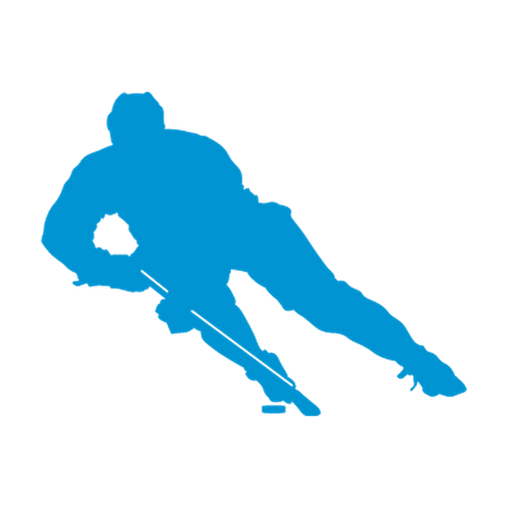 Hockey Player Hard Turn Single-Color Vinyl Decal