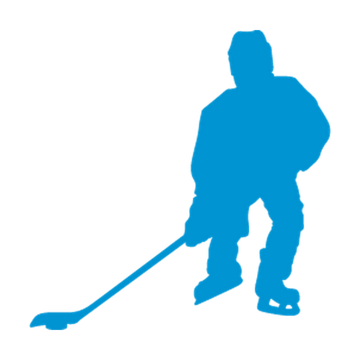 Hockey Player Ready Stance Single-Color Vinyl Decal