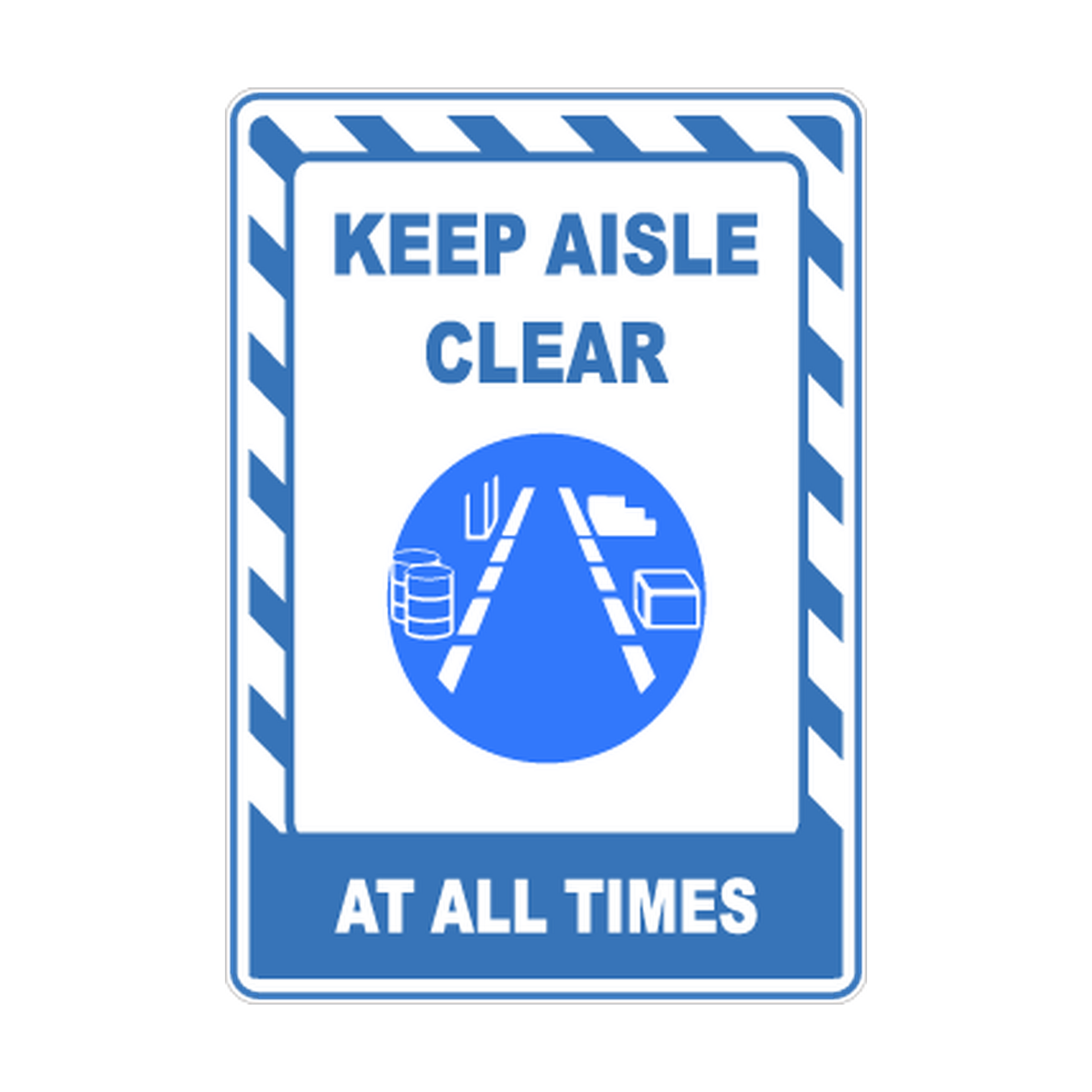 Keep Aisle Clear at All Times printed safety decal artwork