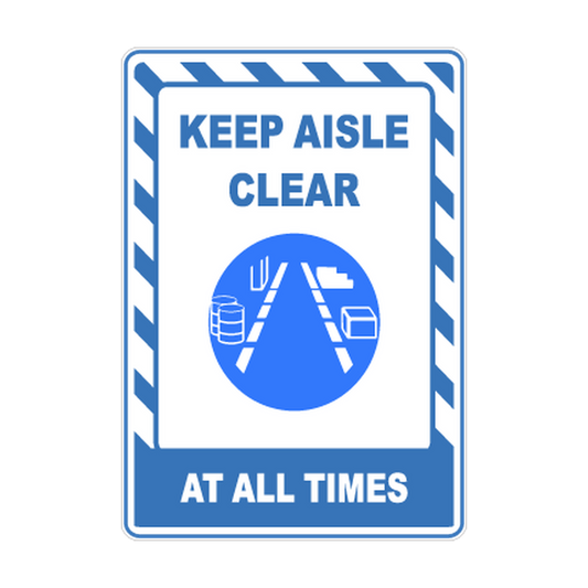 Keep Aisle Clear at All Times printed safety decal artwork