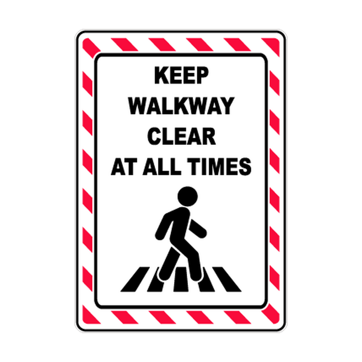 Keep Walkway Clear at All Times printed safety decal artwork