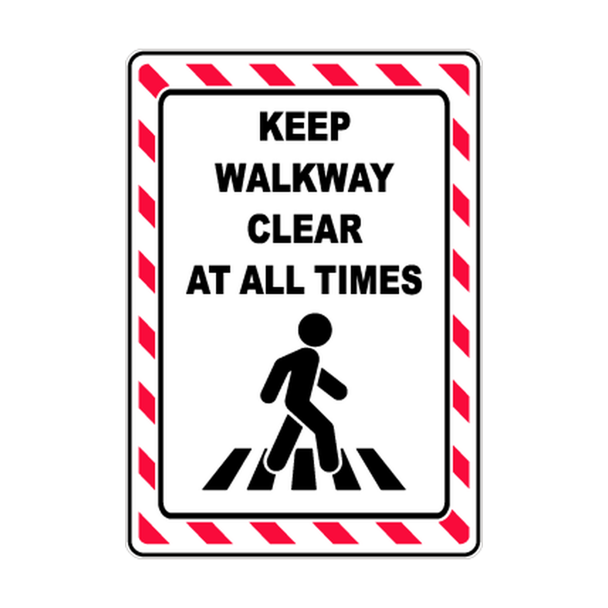 Keep Walkway Clear at All Times printed safety decal artwork