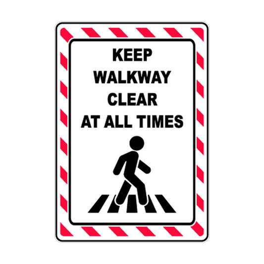 Keep Walkway Clear at All Times printed safety decal artwork