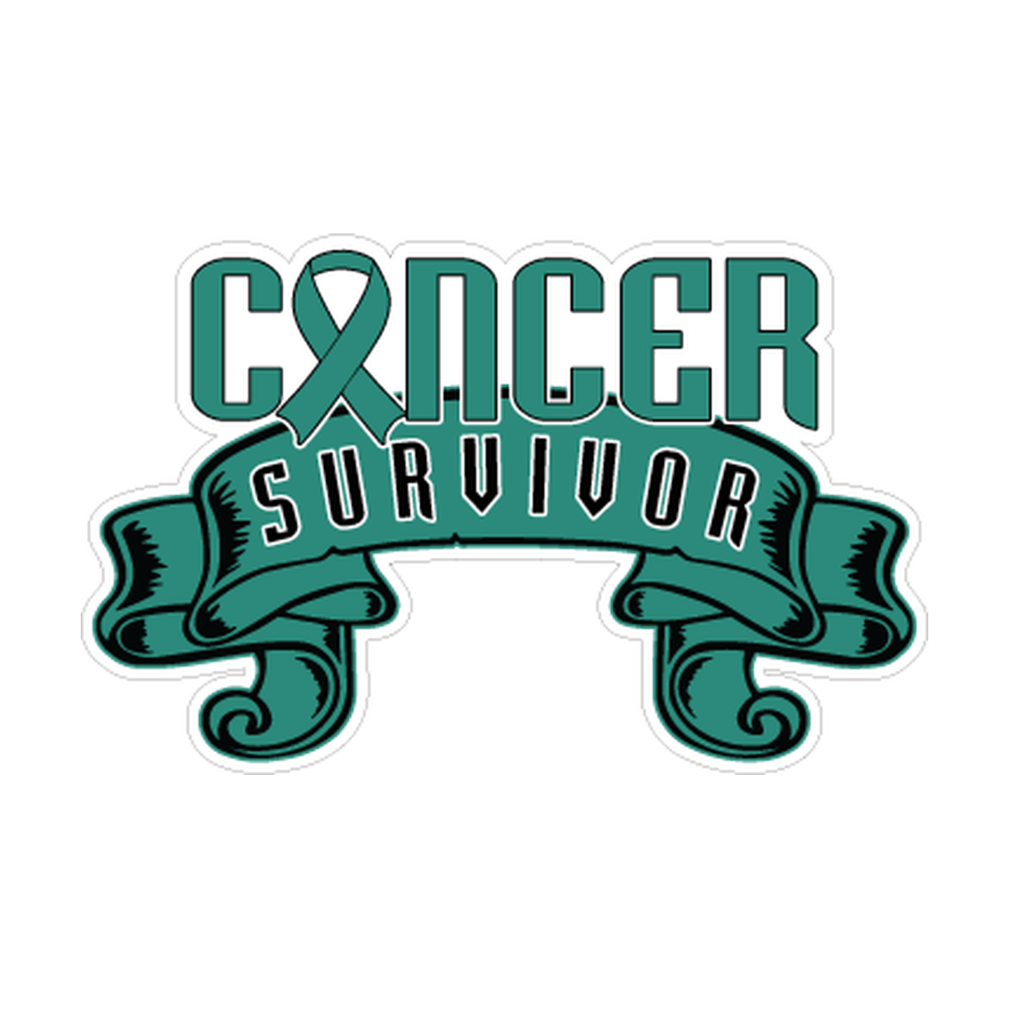 Teal Liver Cancer Survivor Ribbon Decal product image