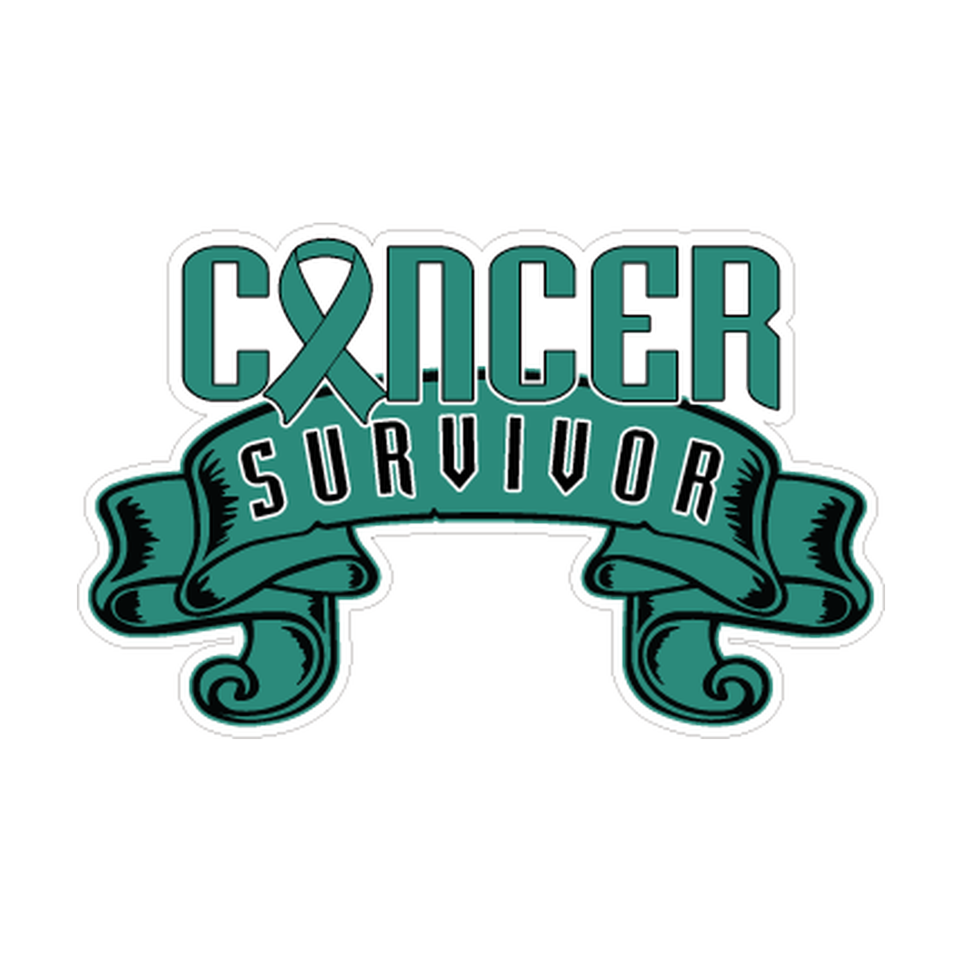 Teal Liver Cancer Survivor Ribbon Decal product image