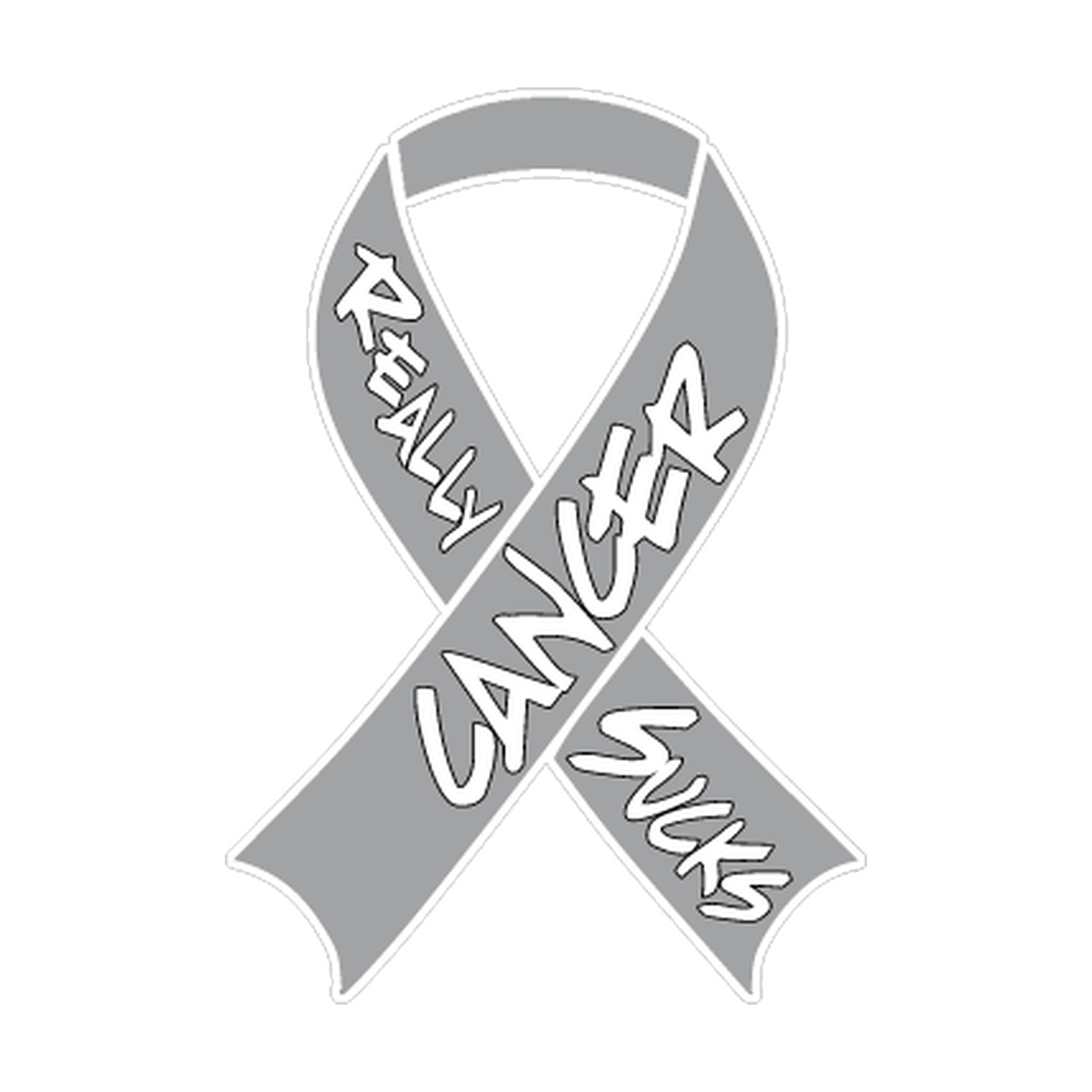 Gray Lung Cancer Really Sucks Ribbon Decal product image