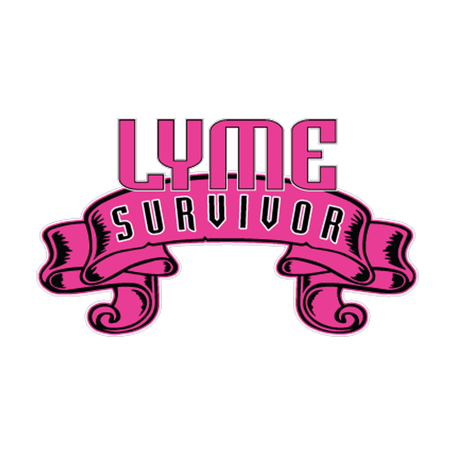 Pink Lyme Survivor Decal product image