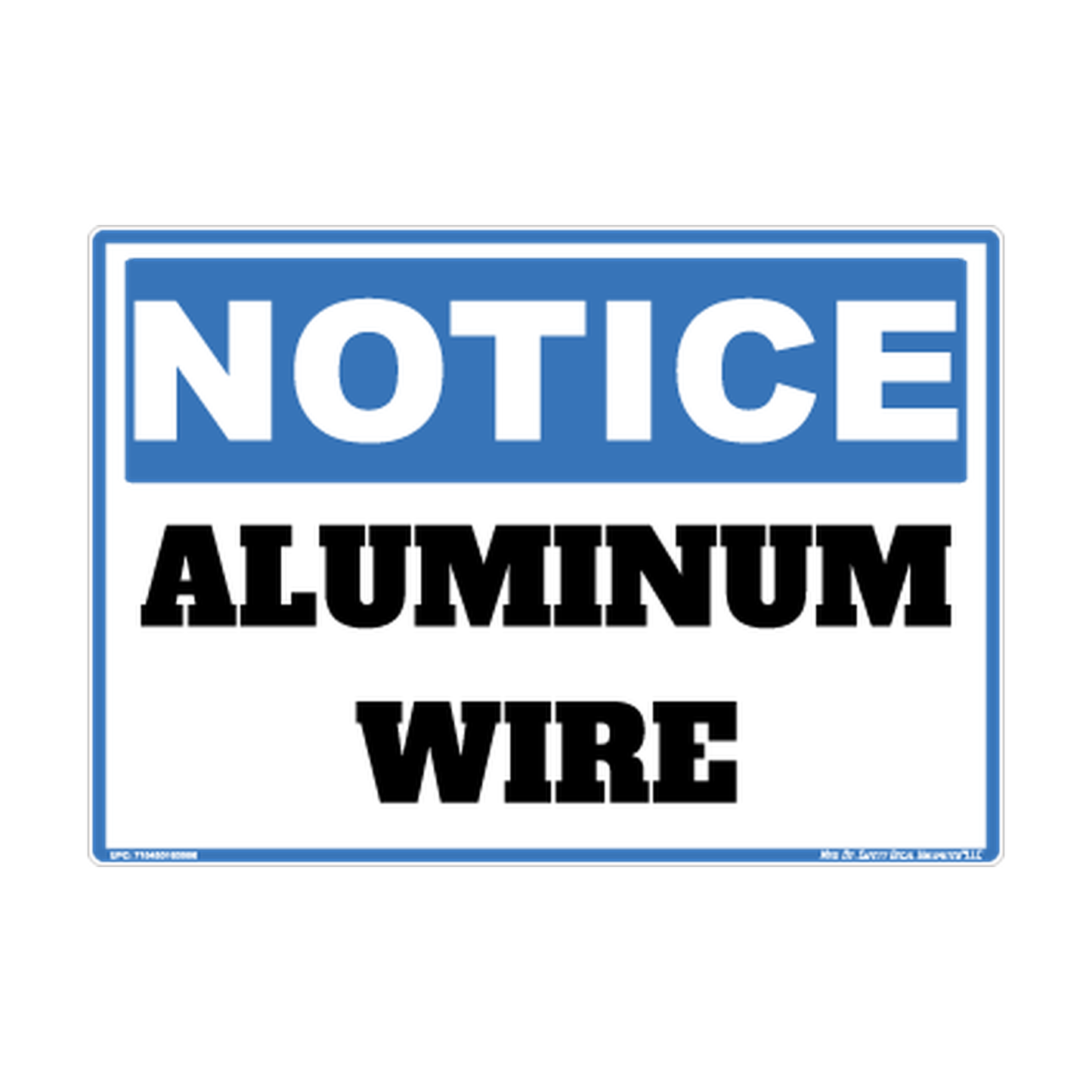 Notice Aluminum Wire Safety Sticker Decal