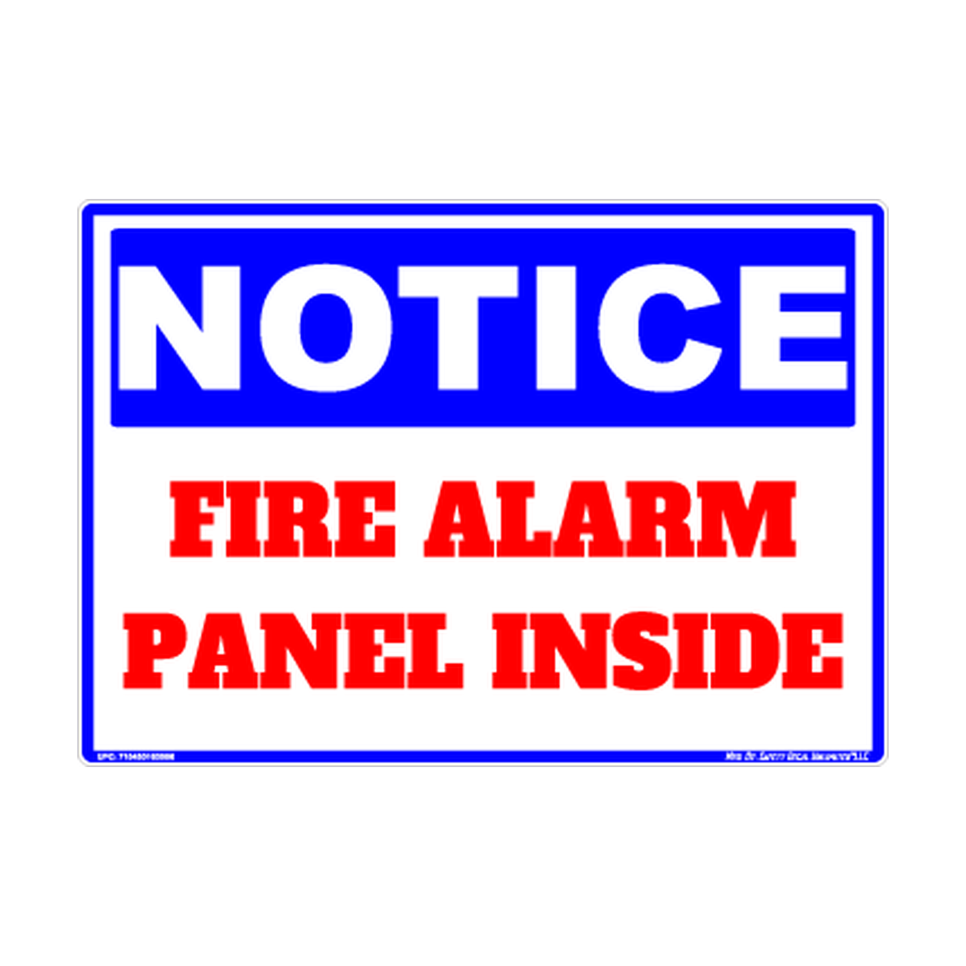 Notice Fire Alarm Panel Inside Safety Sticker Decal