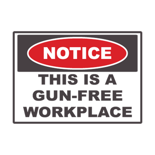 Notice Gun-Free Workplace printed safety decal artwork