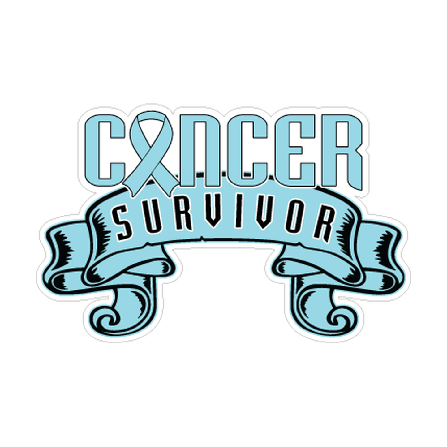 Light Blue Prostate Cancer Survivor Ribbon Decal product image