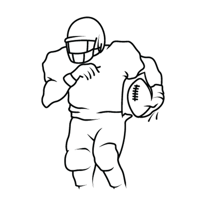 Running Football Player Single-Color Vinyl Decal