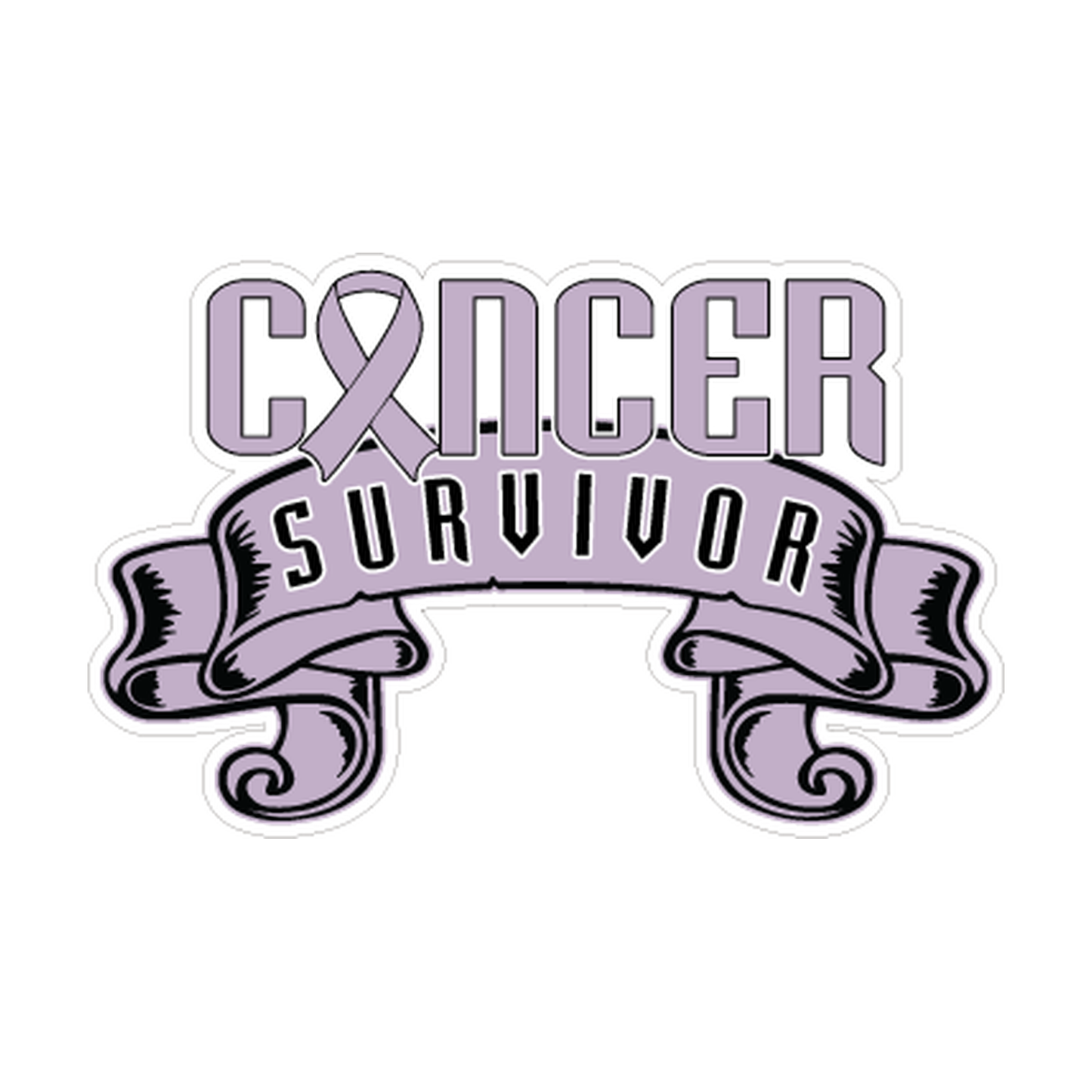 Lavender Testicular Cancer Survivor Ribbon Decal product image