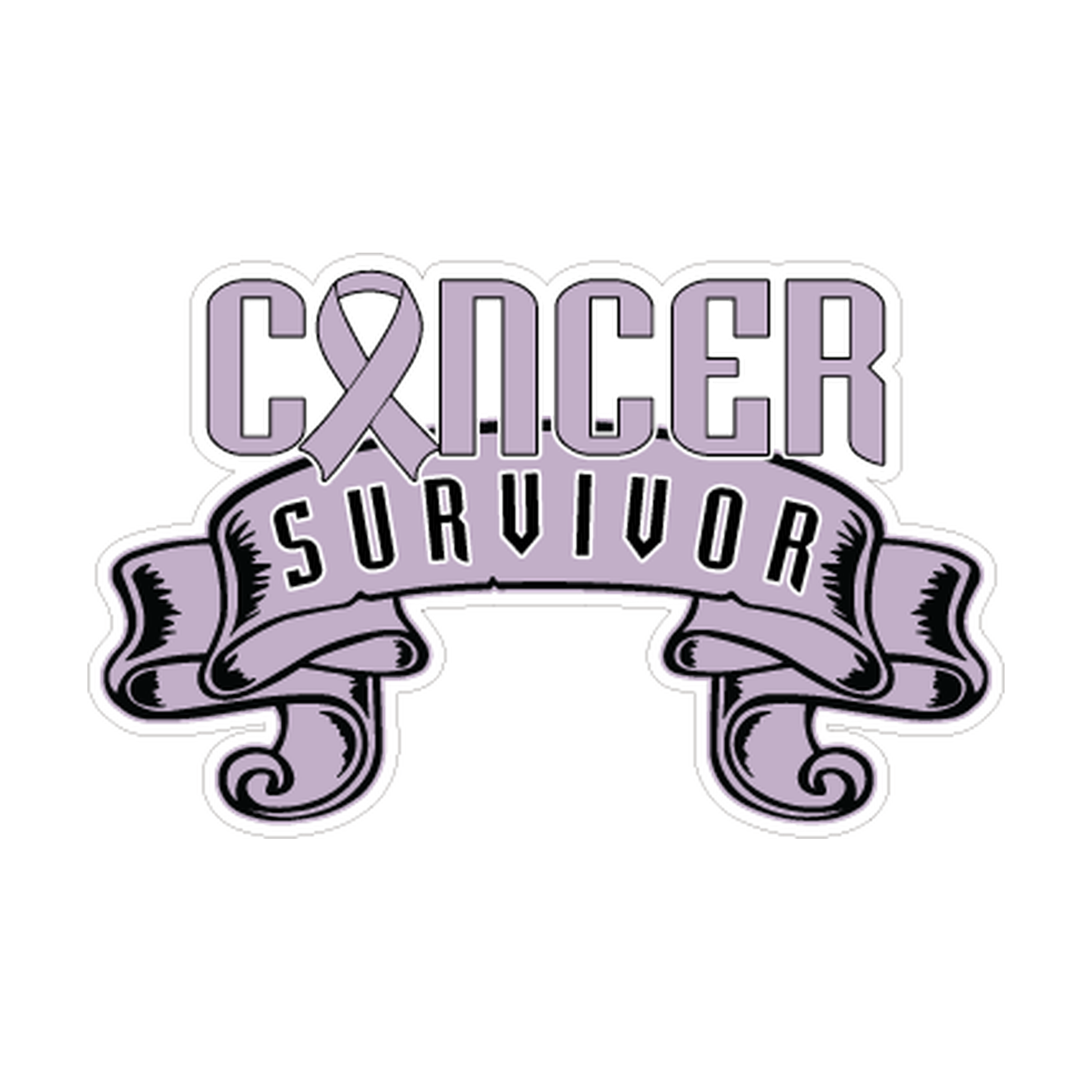 Lavender Testicular Cancer Survivor Ribbon Decal product image