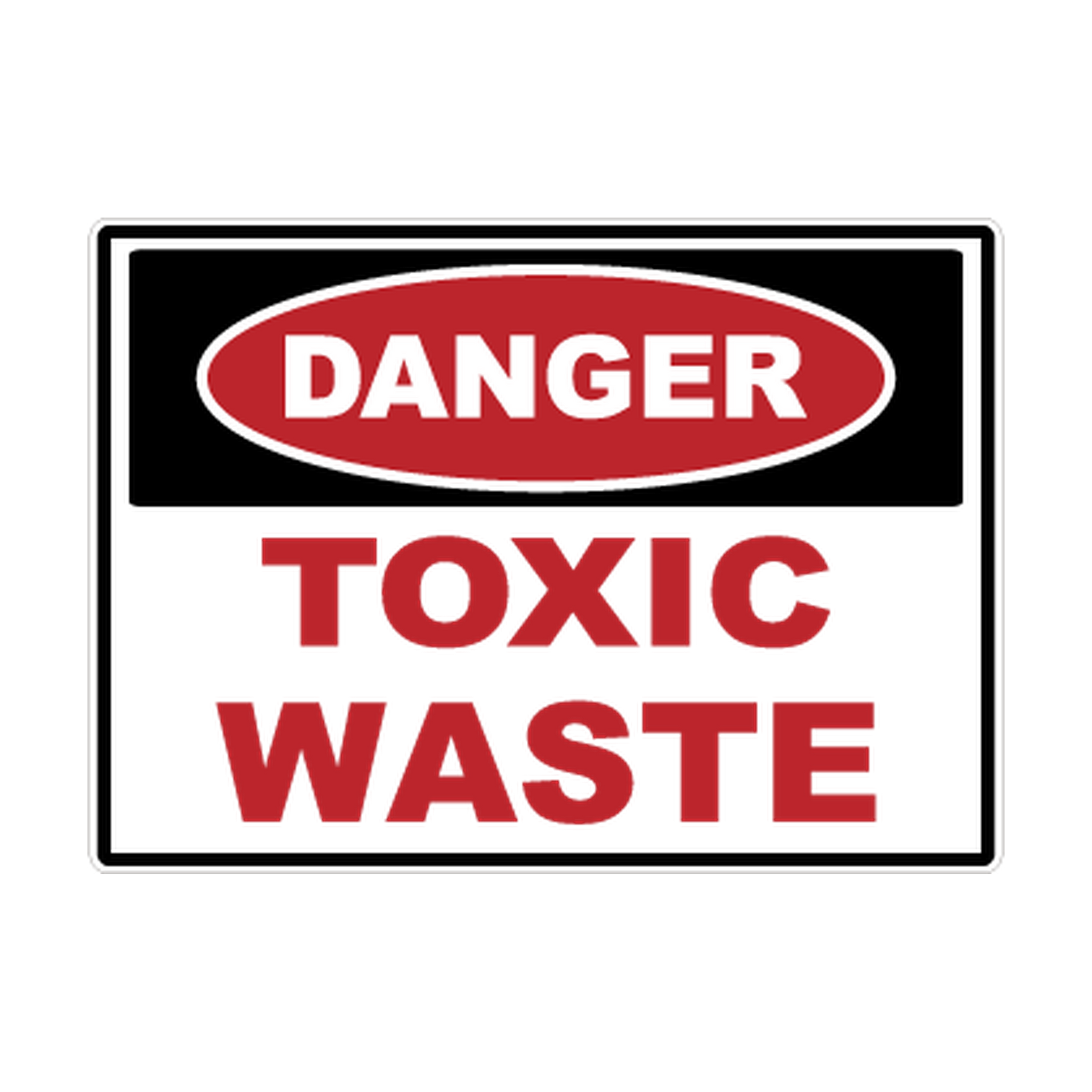 Danger Toxic Waste printed safety decal artwork