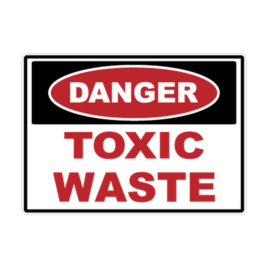 Danger Toxic Waste printed safety decal artwork