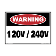 Warning 120V / 240V Electrical adhesive safety decal