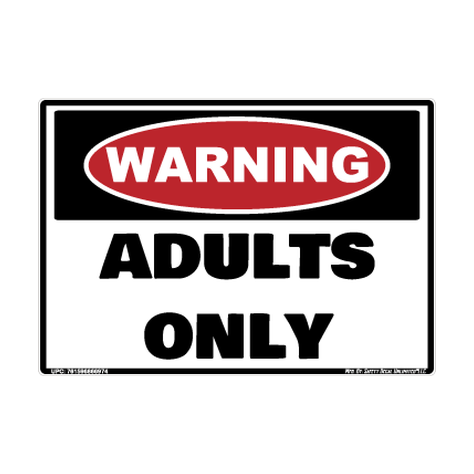Warning Adults Only Safety Sticker Decal