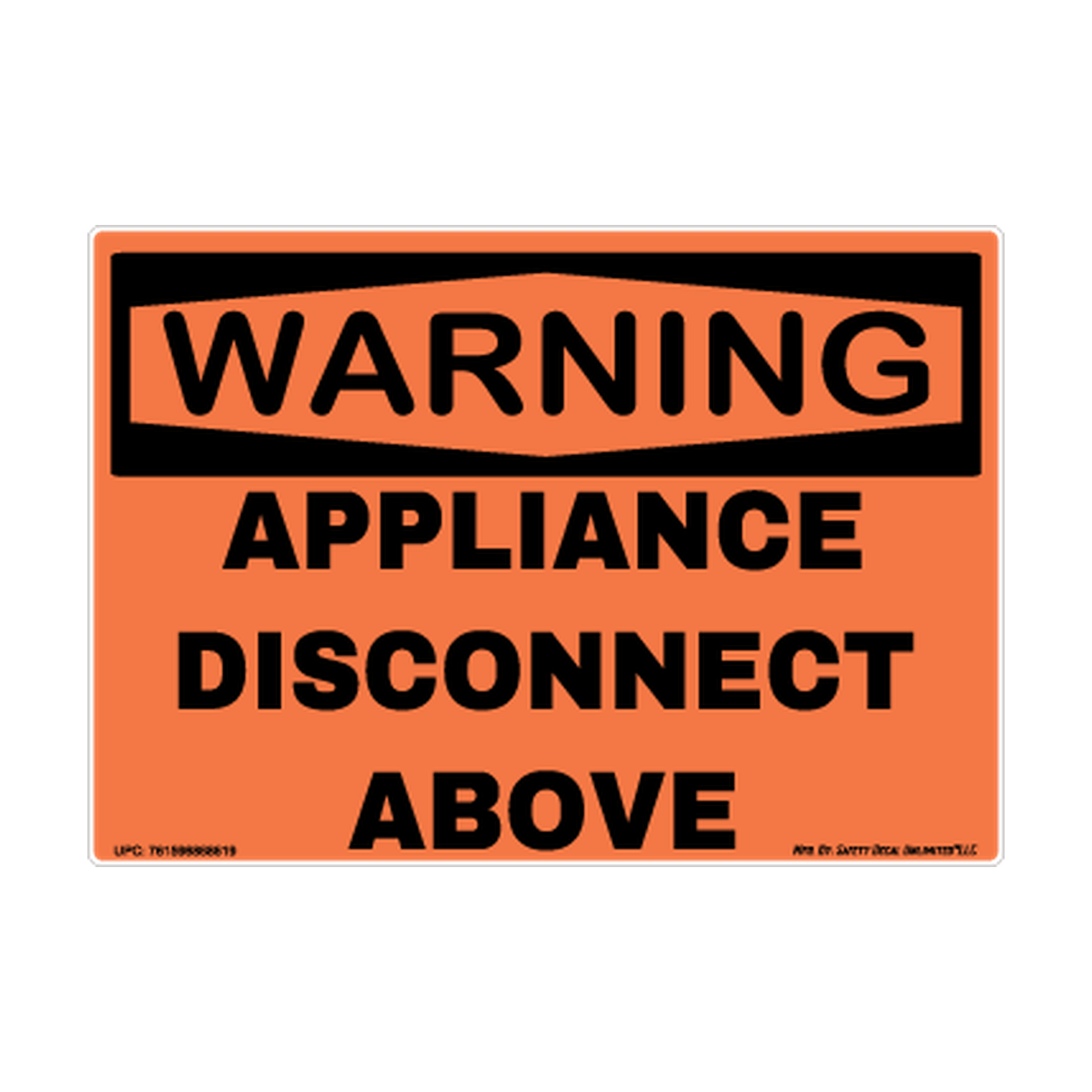 Warning Appliance Disconnect Safety Sticker Decal