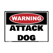Warning Attack Dog adhesive safety decal