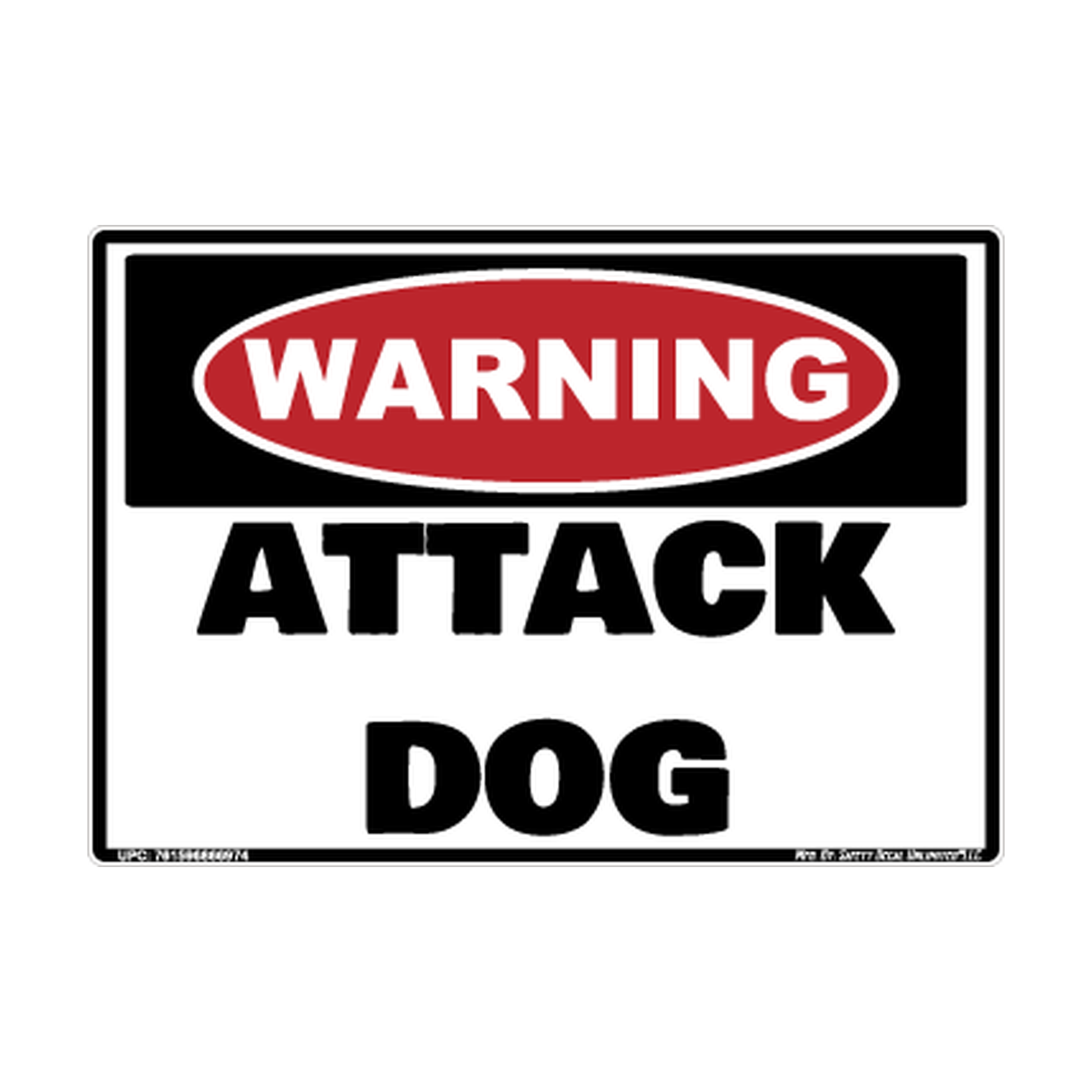 Warning Attack Dog Safety Sticker Decal