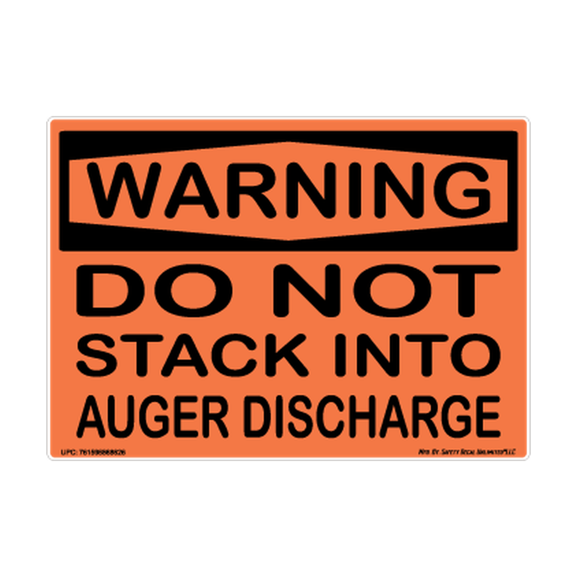 Warning Auger Discharge Safety Sticker Decal