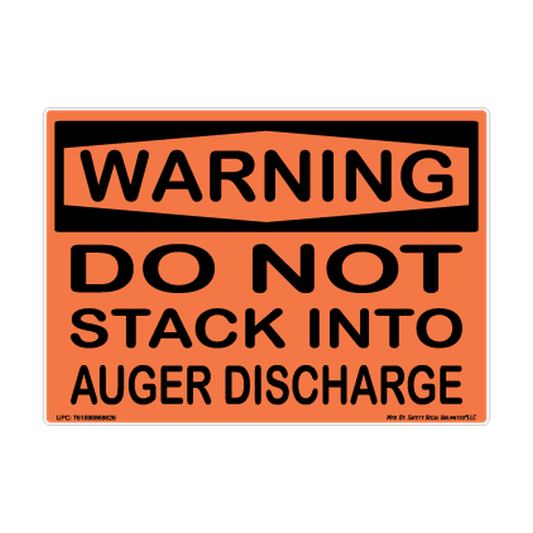 Warning Auger Discharge Safety Sticker Decal