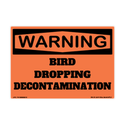 Warning Bird Dropping Decontamination Decal — Horizontal Layout