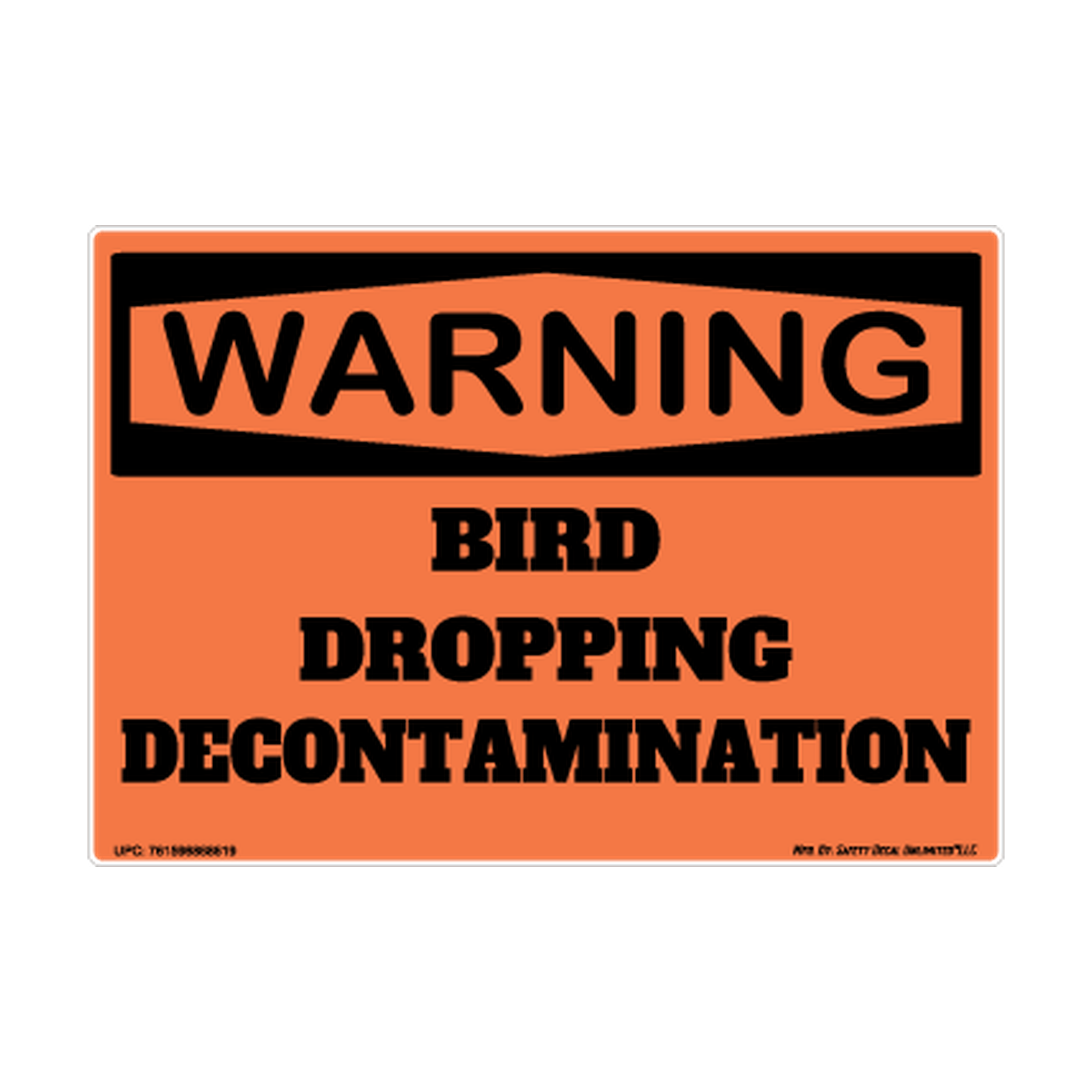 Warning Bird Dropping Decontamination 3x5 1 Safety Sticker Decal
