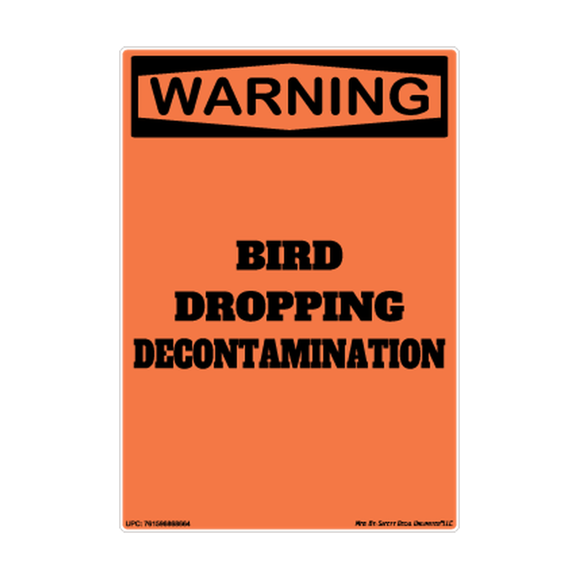 Warning Bird Dropping Decontamination 3x5 Safety Sticker Decal