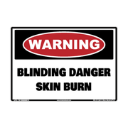 Warning Blinding Danger — Skin Burn adhesive safety decal