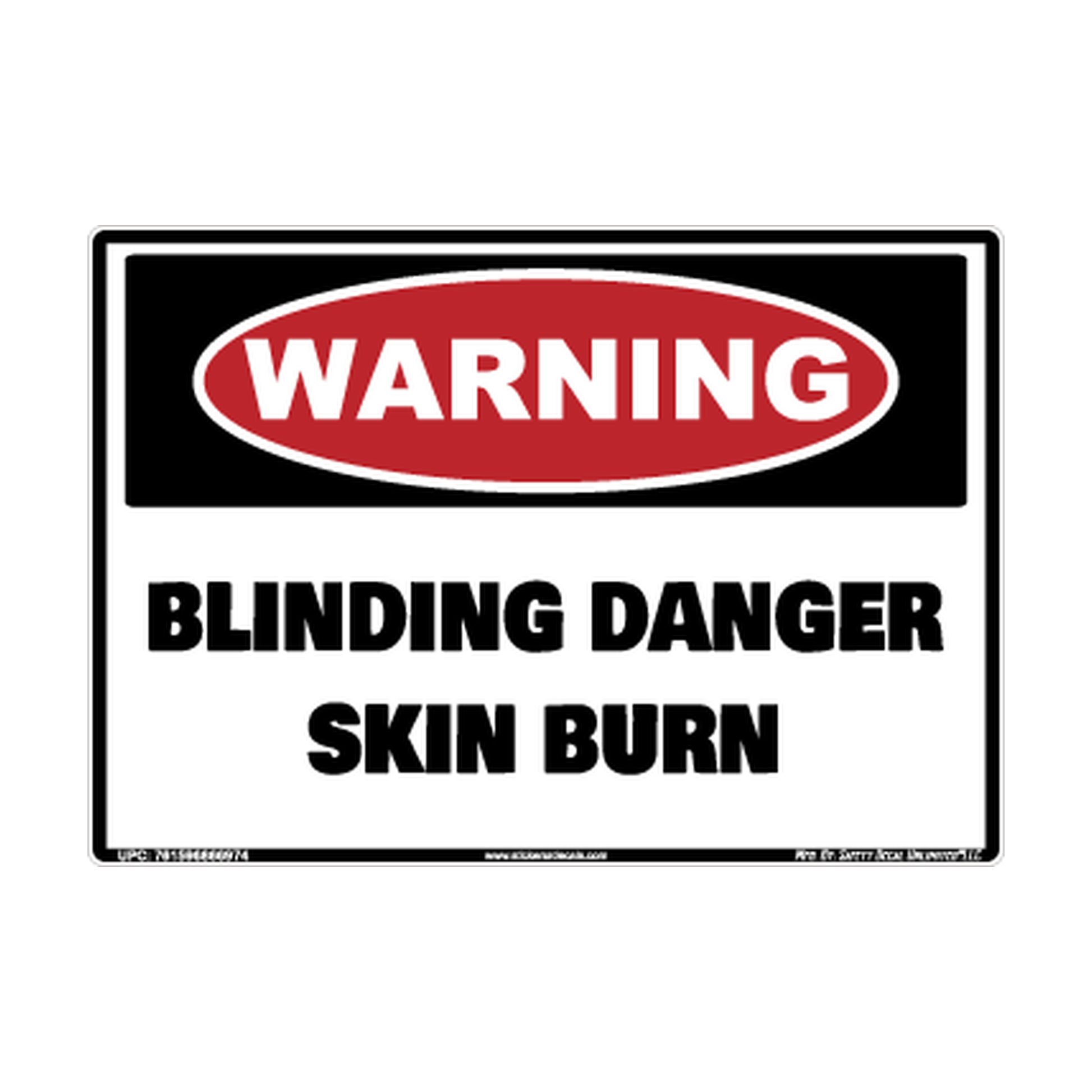Warning Blinding Danger Skin Burn Safety Sticker Decal
