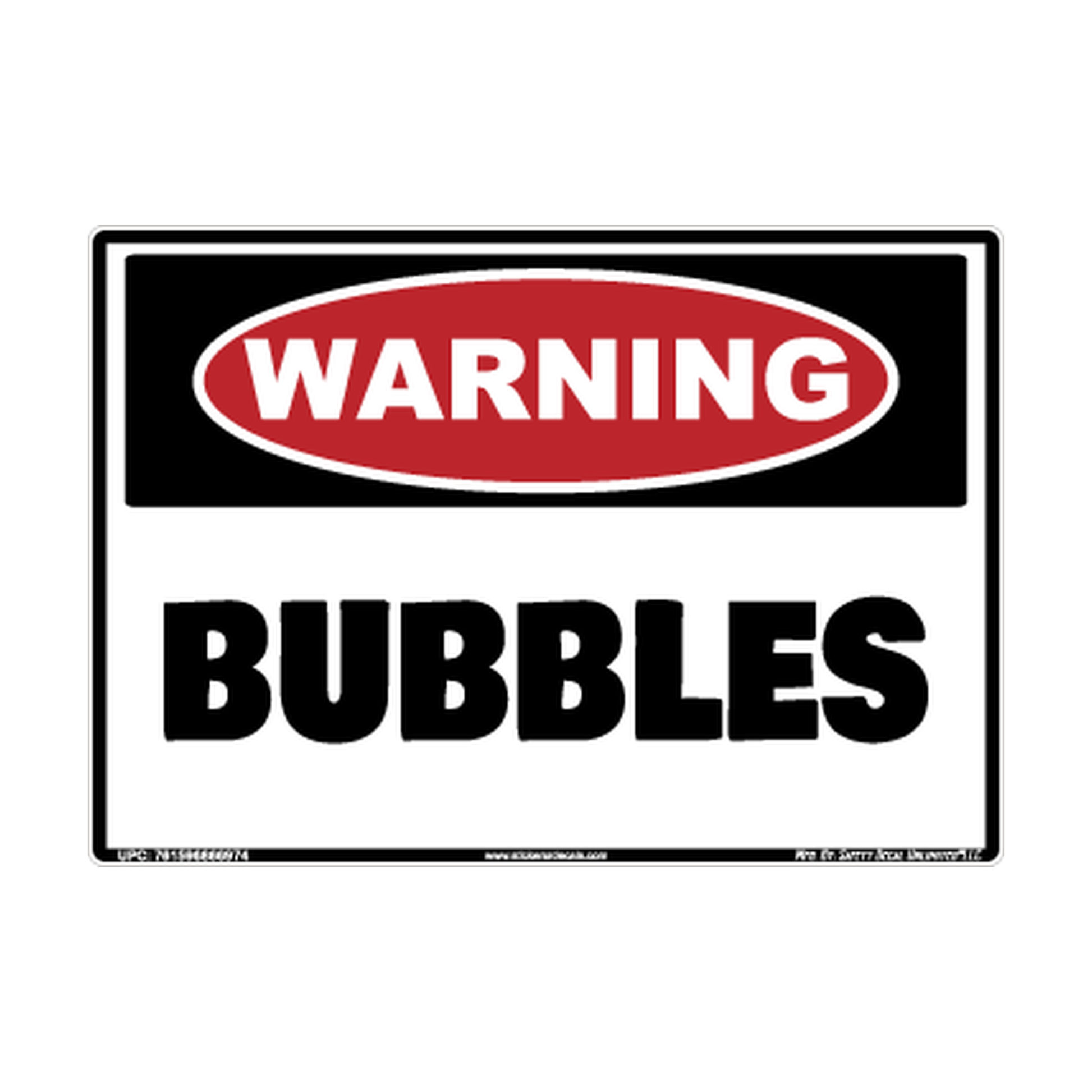 Warning Bubbles Safety Sticker Decal