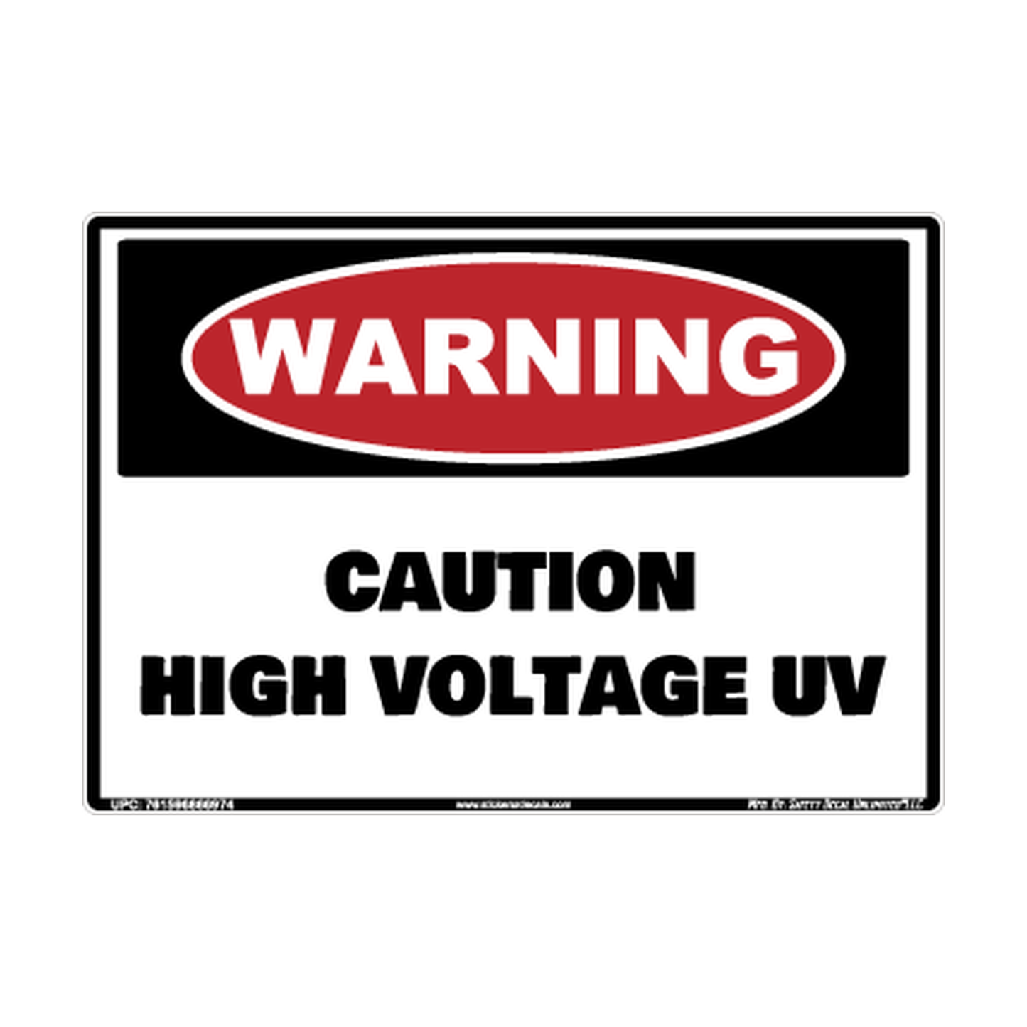 Warning Caution High Voltage UV Safety Sticker Decal