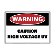 Warning Caution High Voltage / UV adhesive safety decal