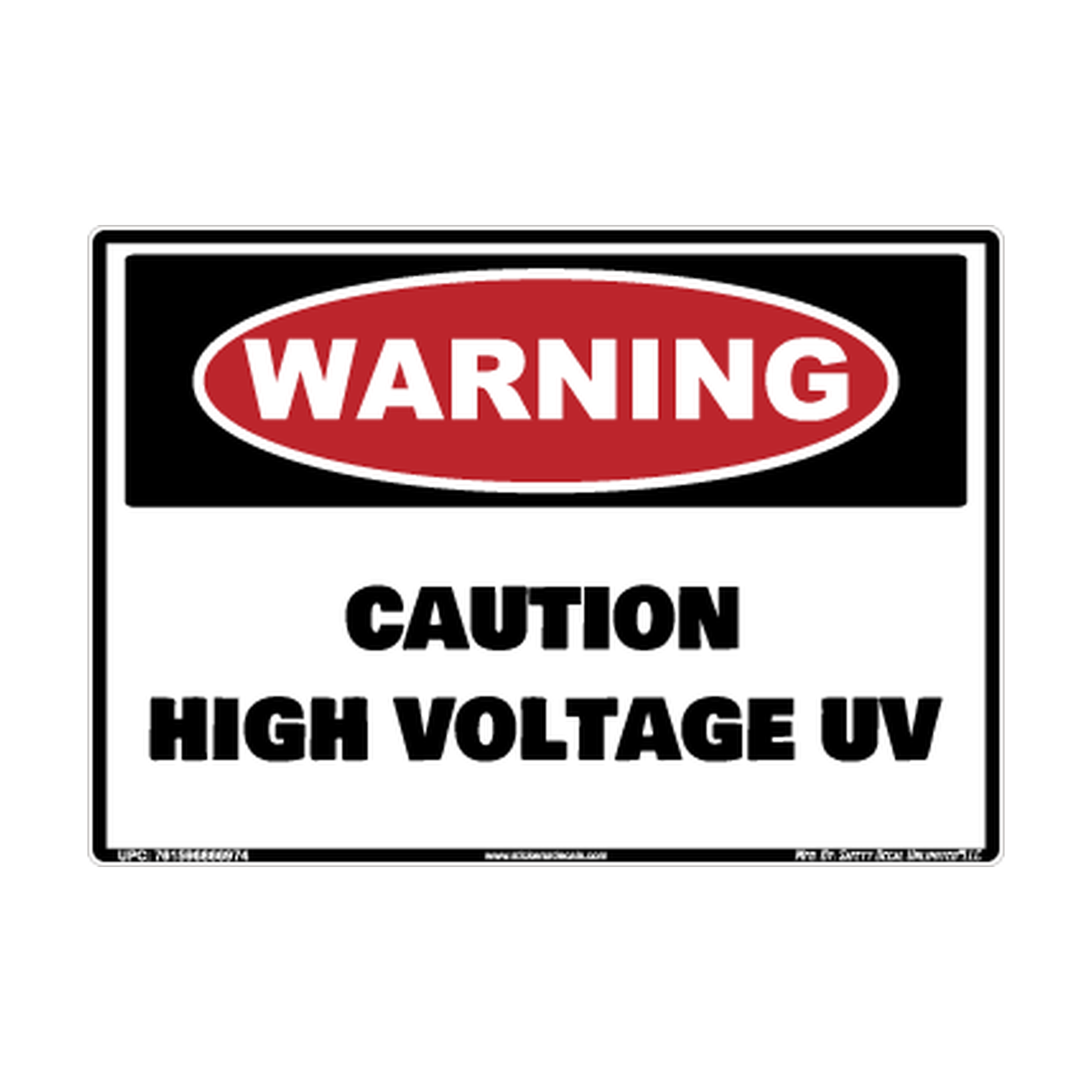 Warning Caution High Voltage UV Safety Sticker Decal