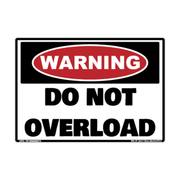 Warning Do Not Overload adhesive safety decal