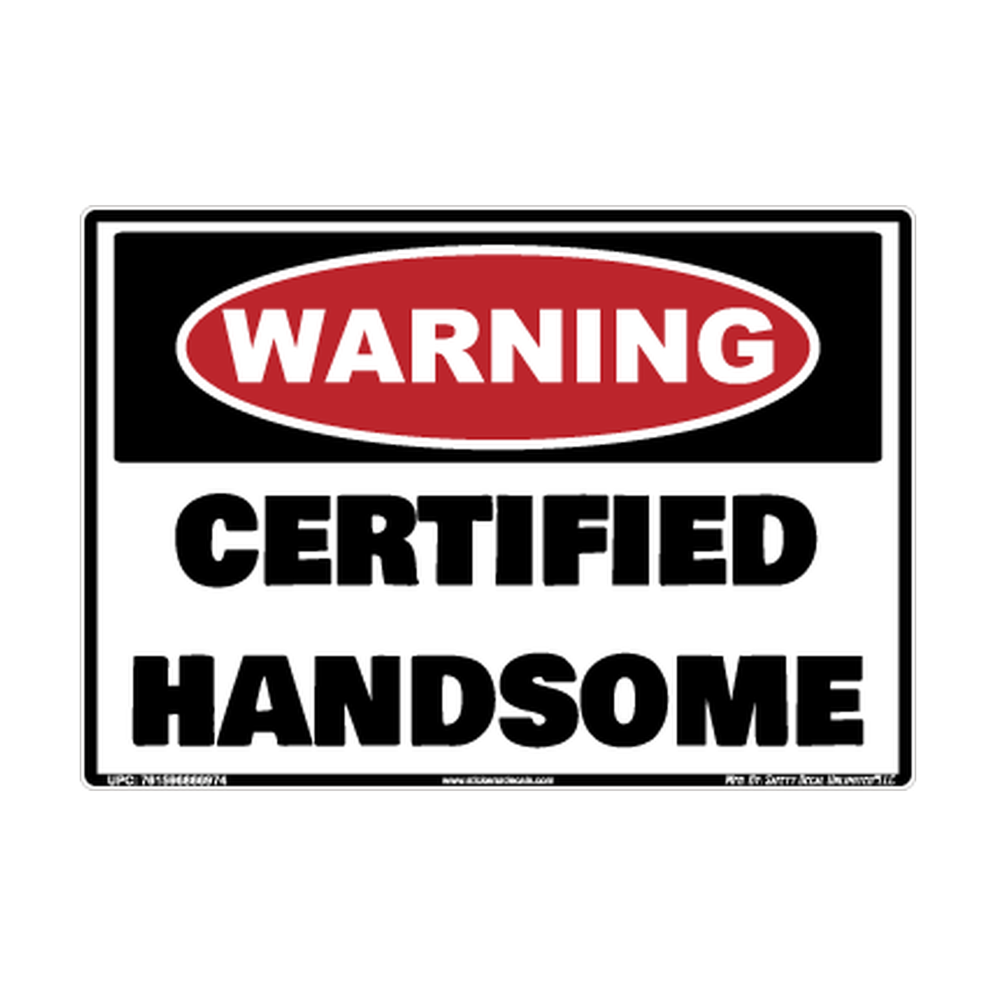 Warning Certified Handsome Safety Sticker Decal