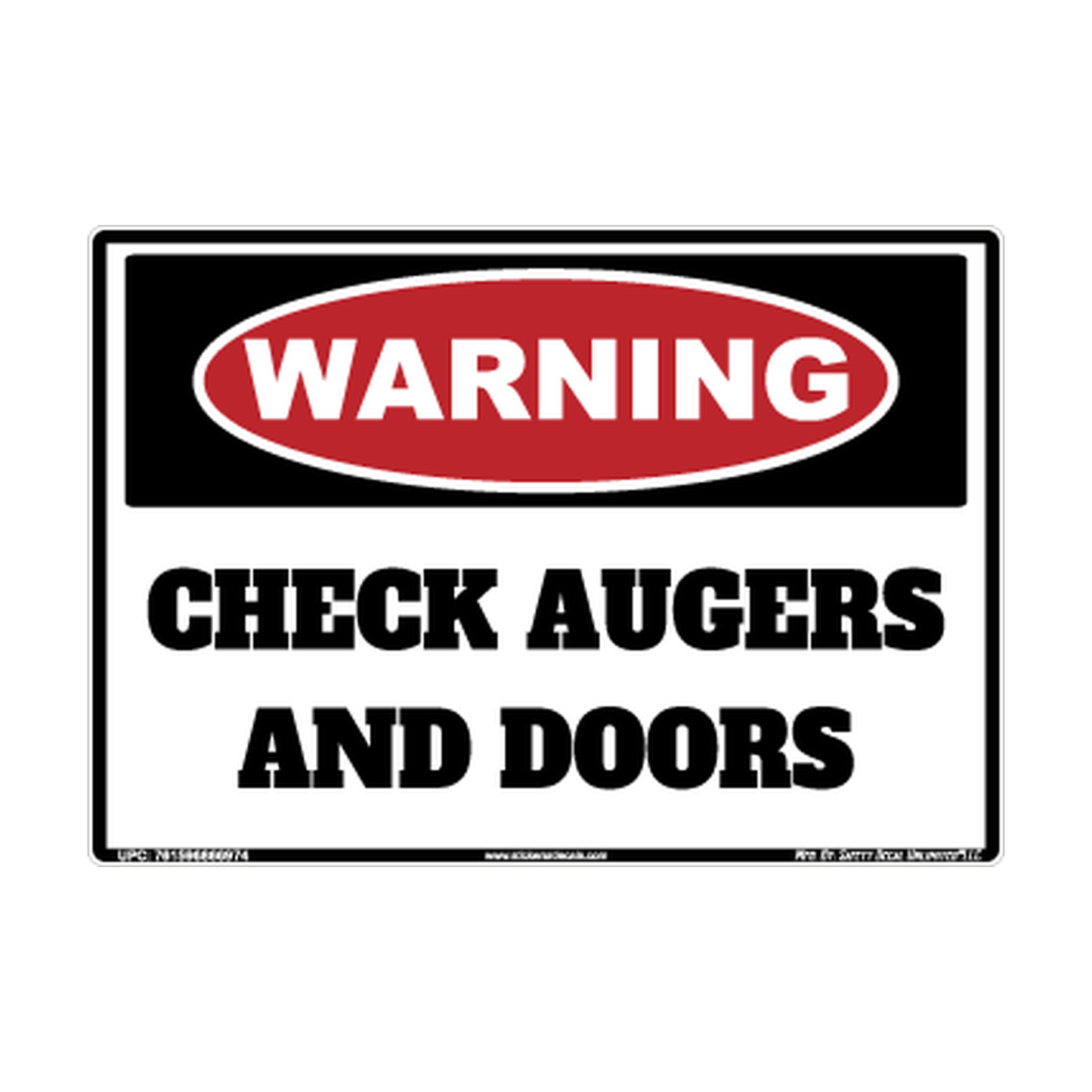 Warning Check Augers And Doors Safety Sticker Decal