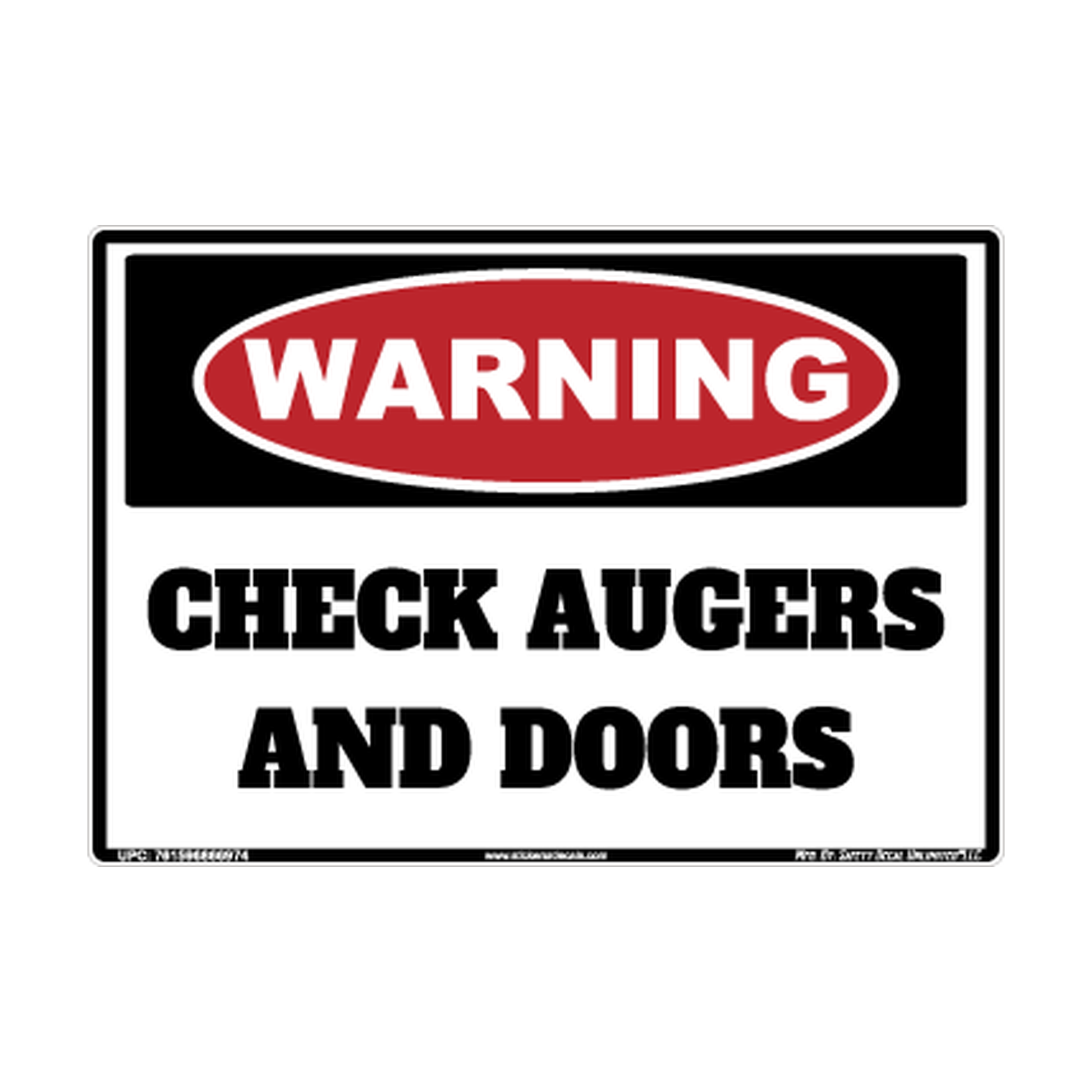 Warning Check Augers And Doors Safety Sticker Decal